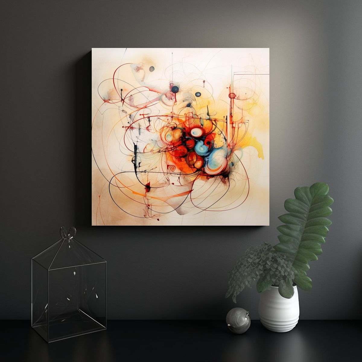 GENERICO - Cuadro Abstracto En Venta Transmisión Sin 100x100 Cm