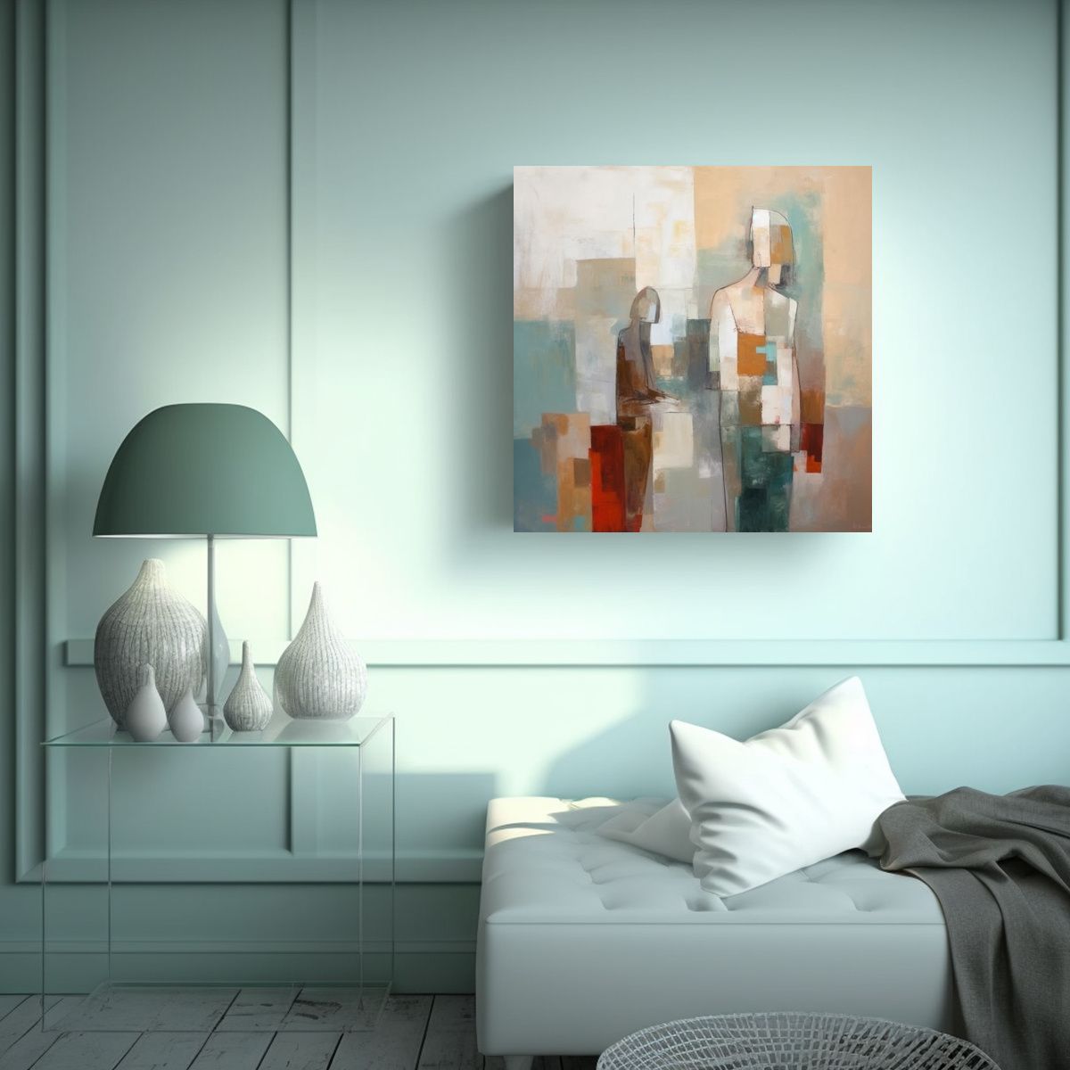 GENERICO - Cuadro Moderno Alegre De Arte Abstracto Con 100x100 Cm