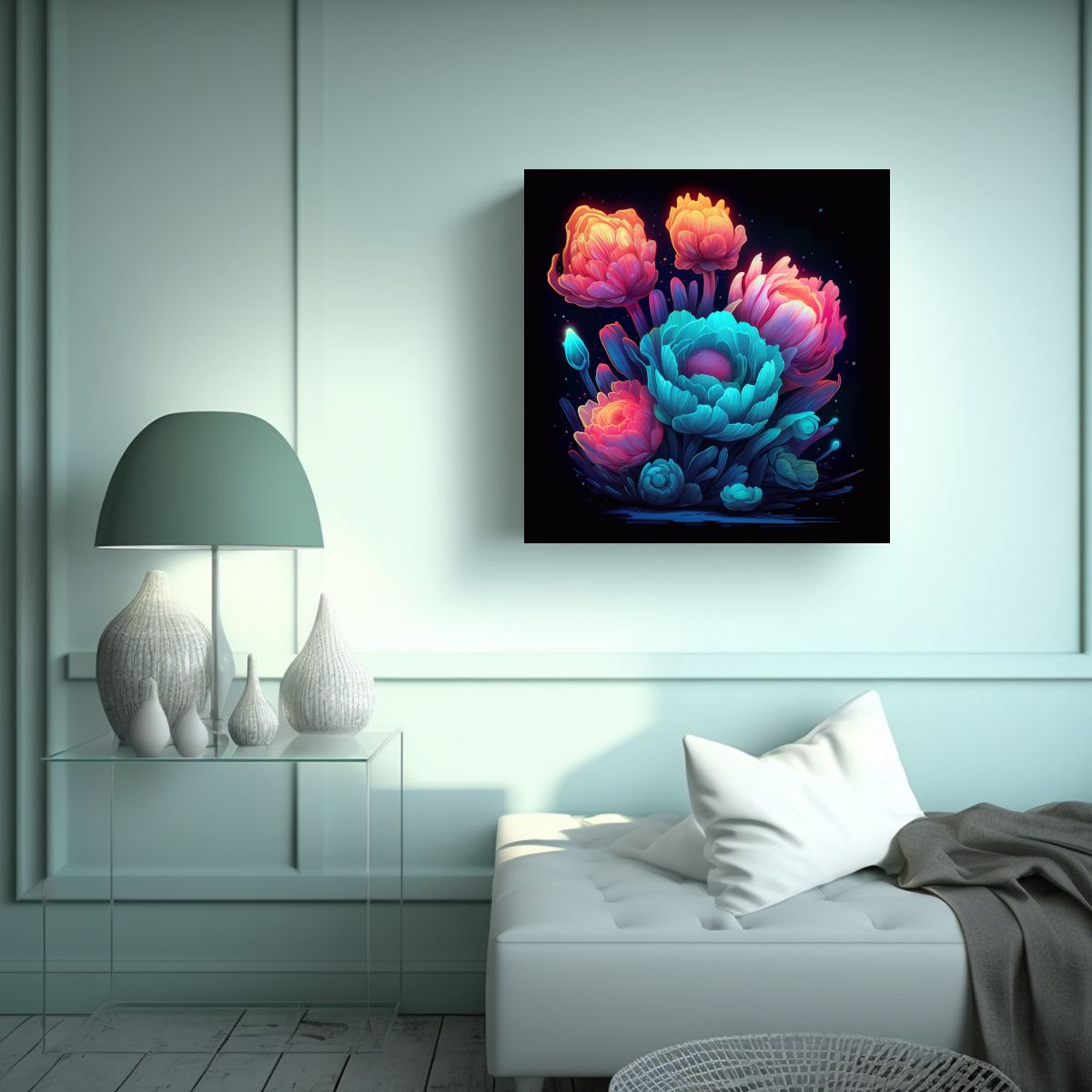 GENERICO - Equilibrio Visual Arte De Pared Con Cactus Y 100x100 Cm