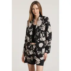 LIOLA - Blazer entallado estampado mujer negro