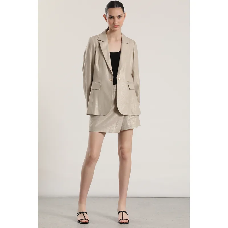 LIOLA - Blazer lino Liola mujer beige