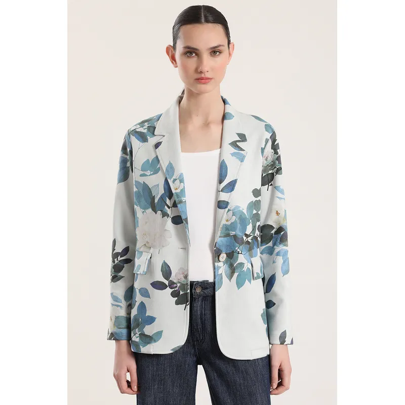 LIOLA - Blazer gamuza estampado liola mujer azul
