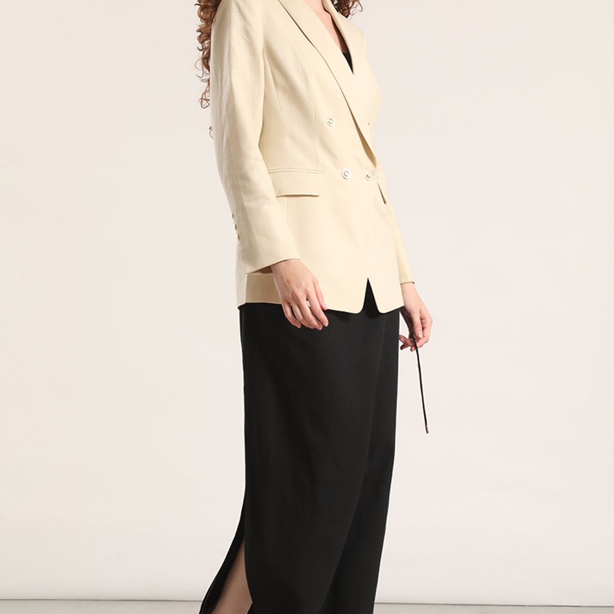 LIOLA - Blazer semi cruzado lino Liola mujer verde