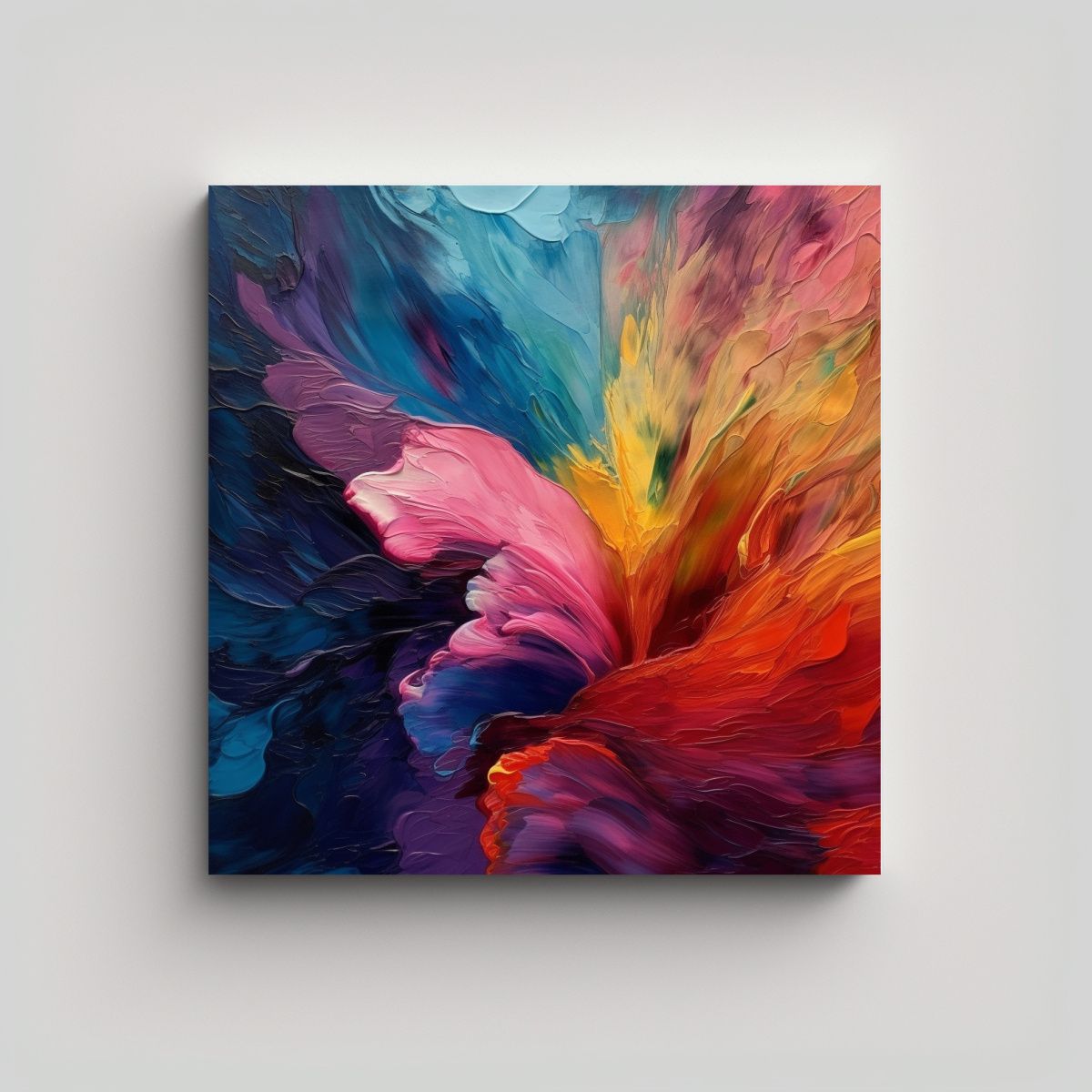 GENERICO - Arte De Pared Forma Abstracta Con efecto Pinceladas En 100x100 Cm