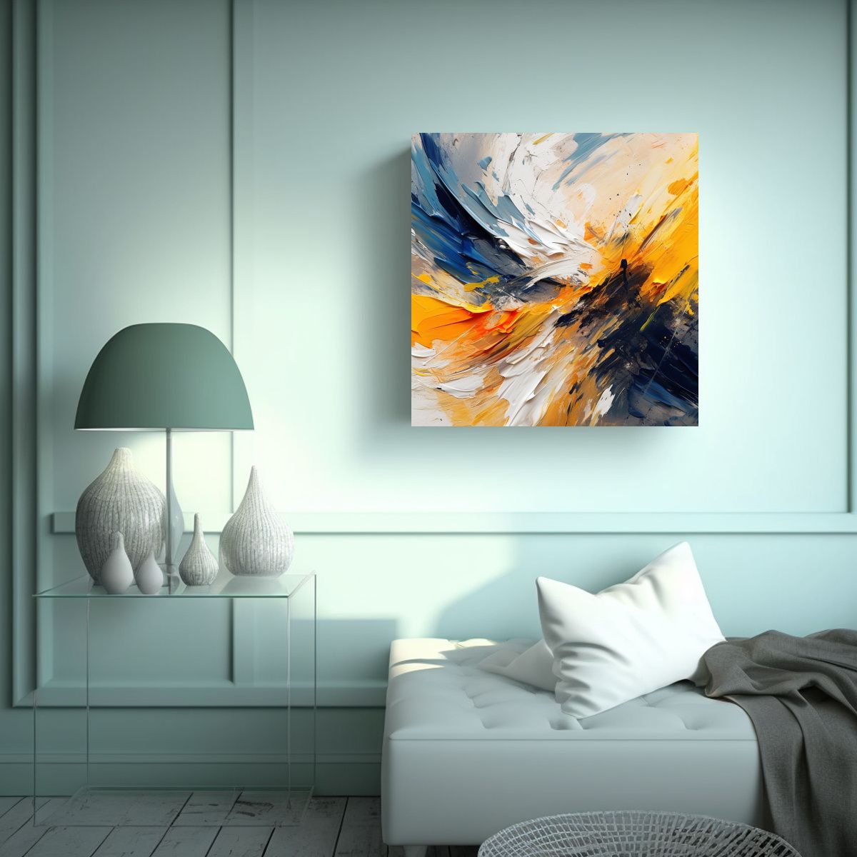 GENERICO - Pinturas Decorativas Abstractas Con Gesto 100x100 Cm