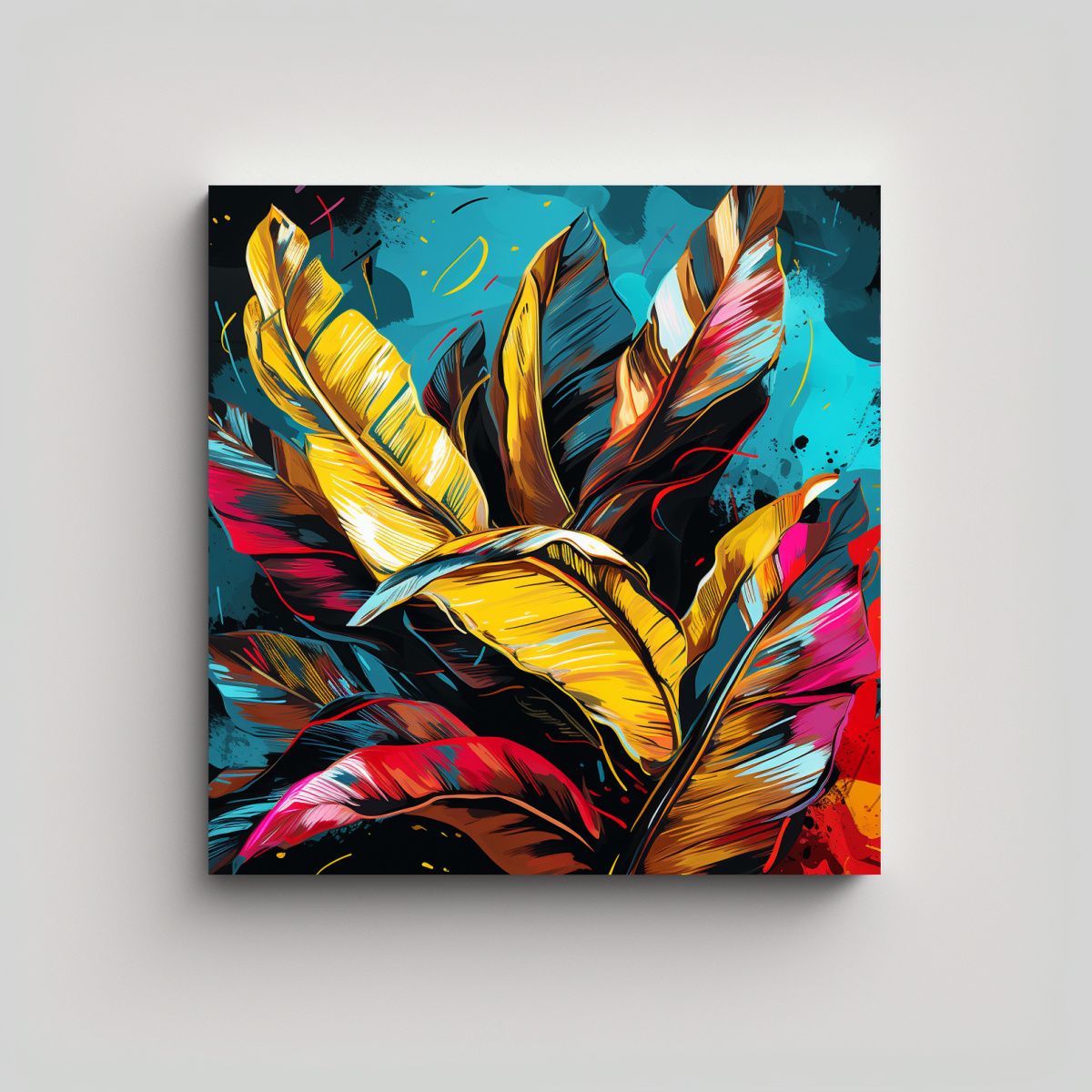 GENERICO - Pinturas De Decoración Temática Con Hojas De 100x100 Cm