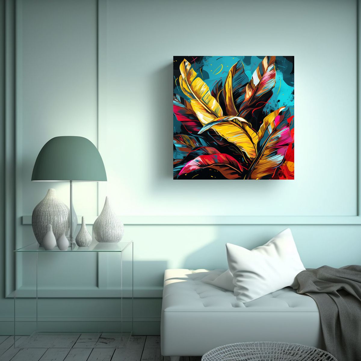 GENERICO - Pinturas De Decoración Temática Con Hojas De 100x100 Cm