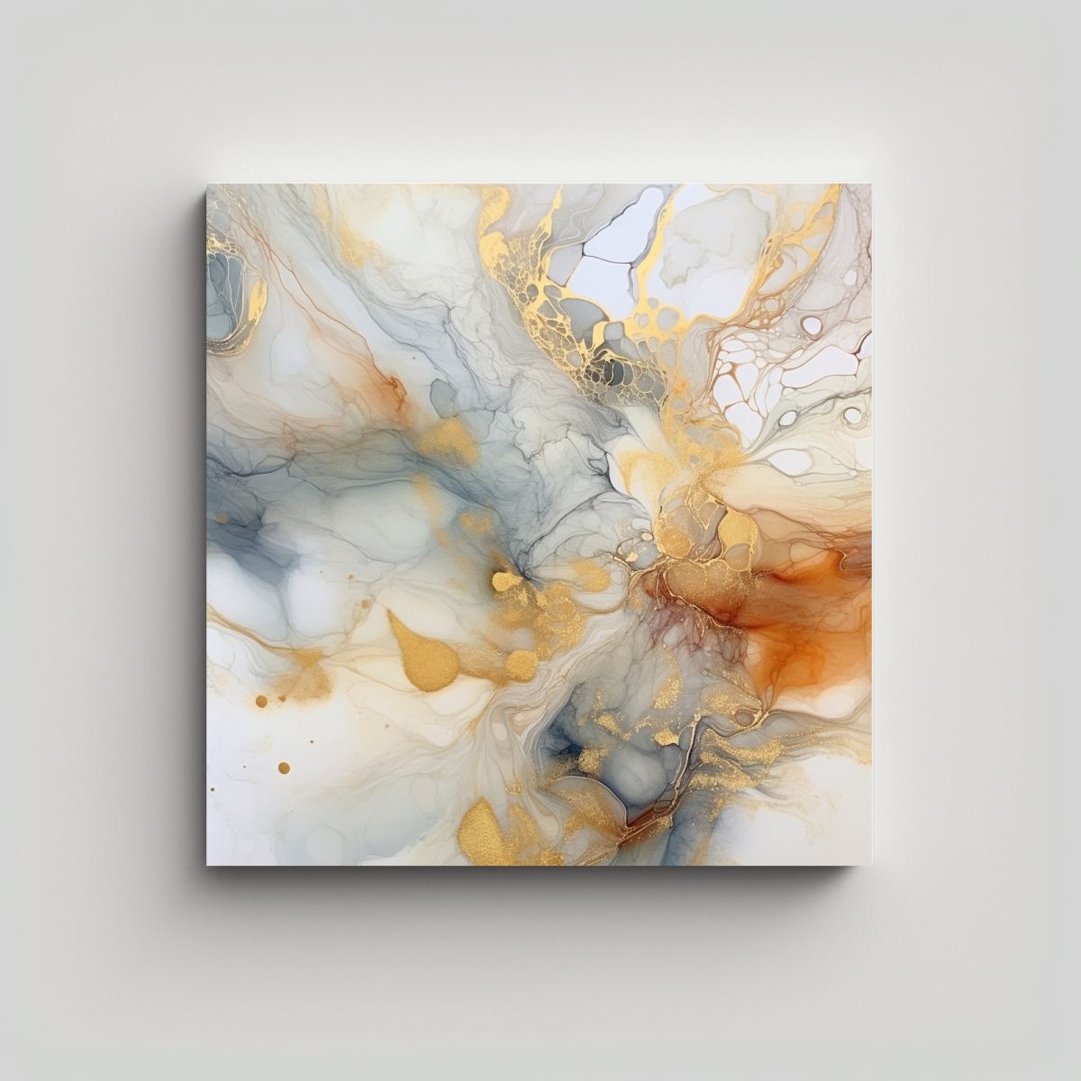 GENERICO - Cuadro Decorativo Abstracto En Tonos Blancos Y 100x100 Cm