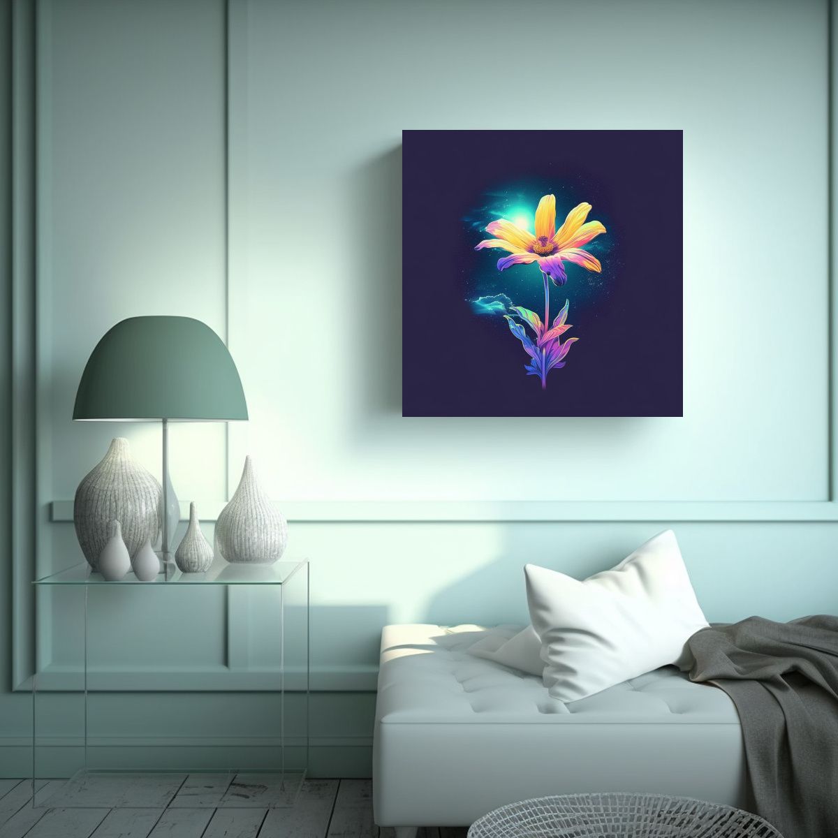 GENERICO - Arte De Pared Lofi Chill Decoración Floral 100x100 Cm