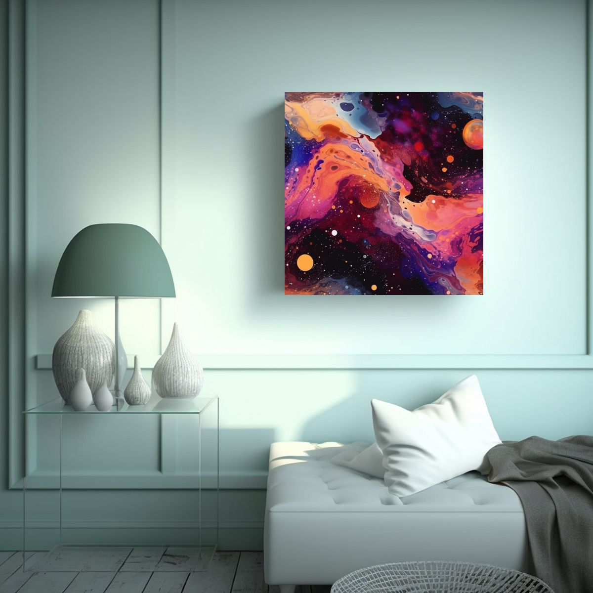 GENERICO - Cuadro Vanguardia Belleza Galaxy En Lienzo 100x100 Cm