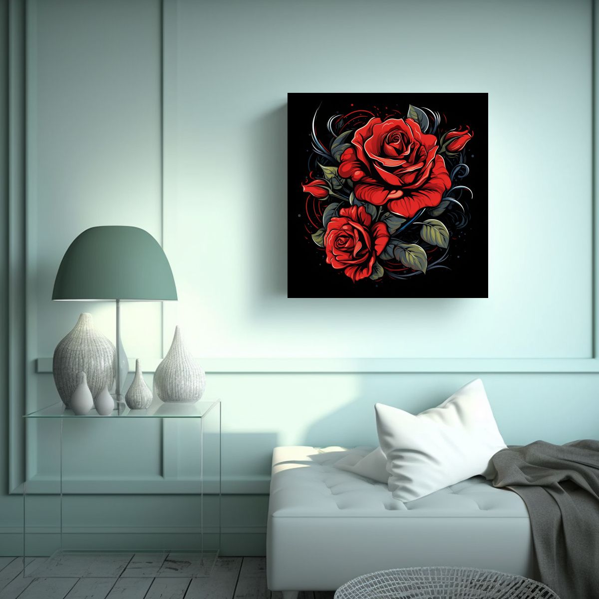 GENERICO - Diseño Rosa Roja Ali Taylor En Tela Sublimada Y 100x100 Cm