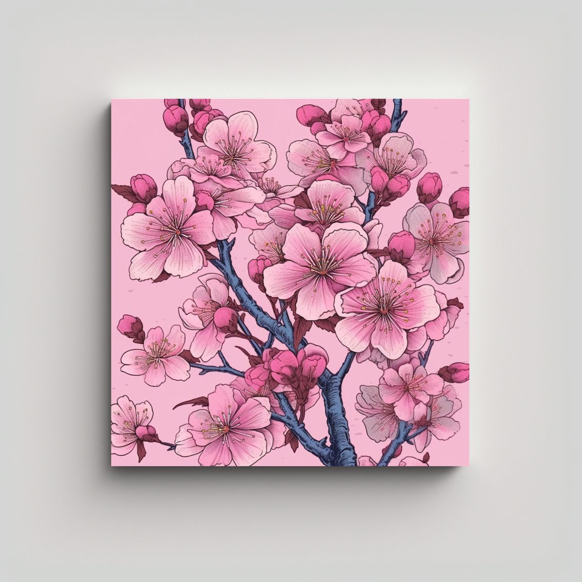 GENERICO - Armonía Color Cherry Blossoms Fotografía 100x100 Cm