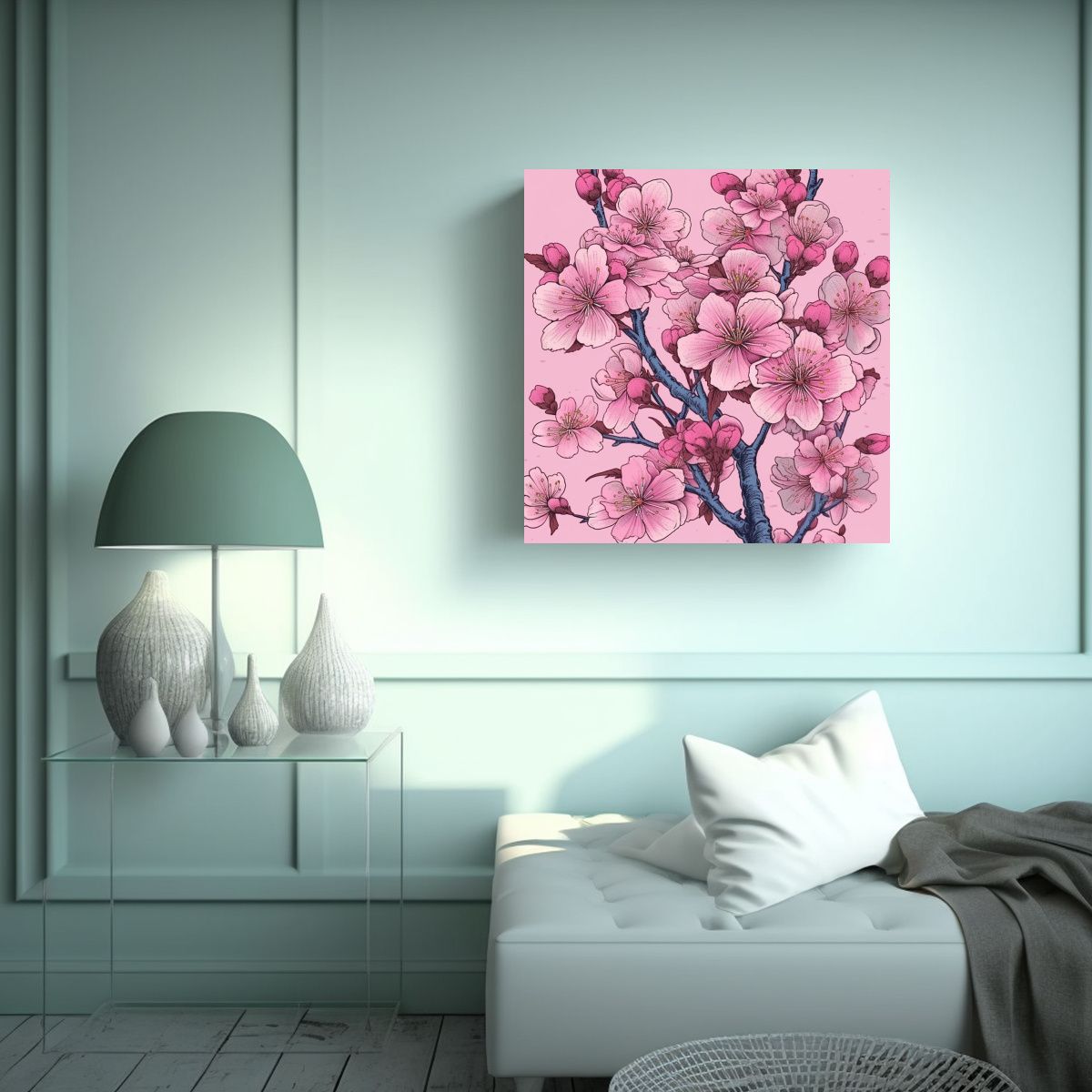 GENERICO - Armonía Color Cherry Blossoms Fotografía 100x100 Cm