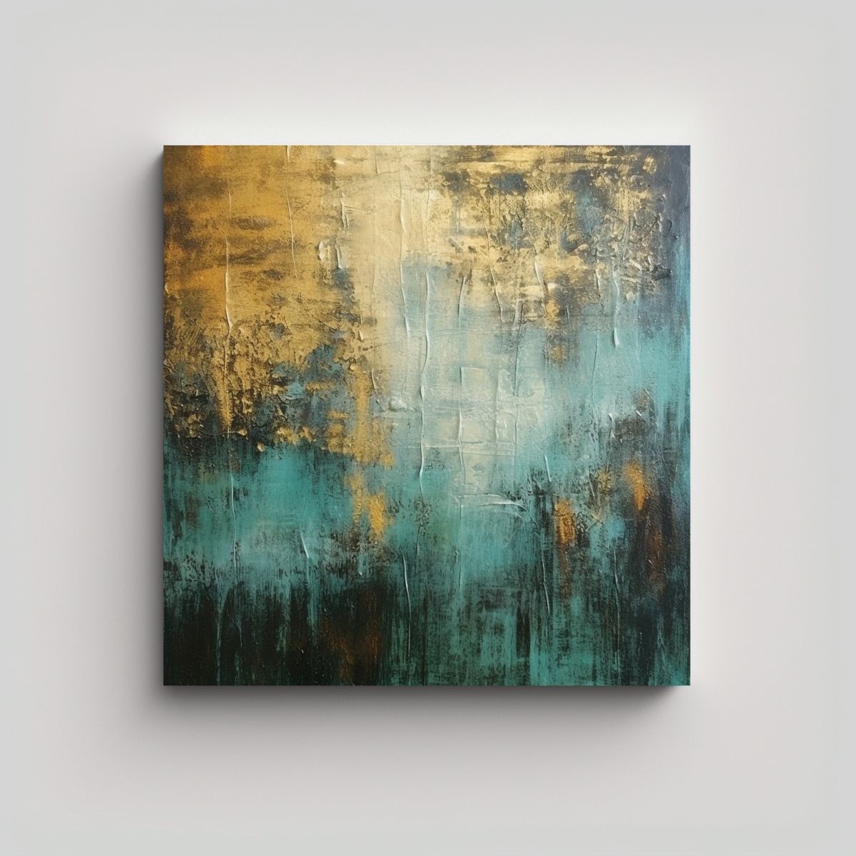GENERICO - Pintura Contemporánea Metálica Canva Moderno 100x100 Cm