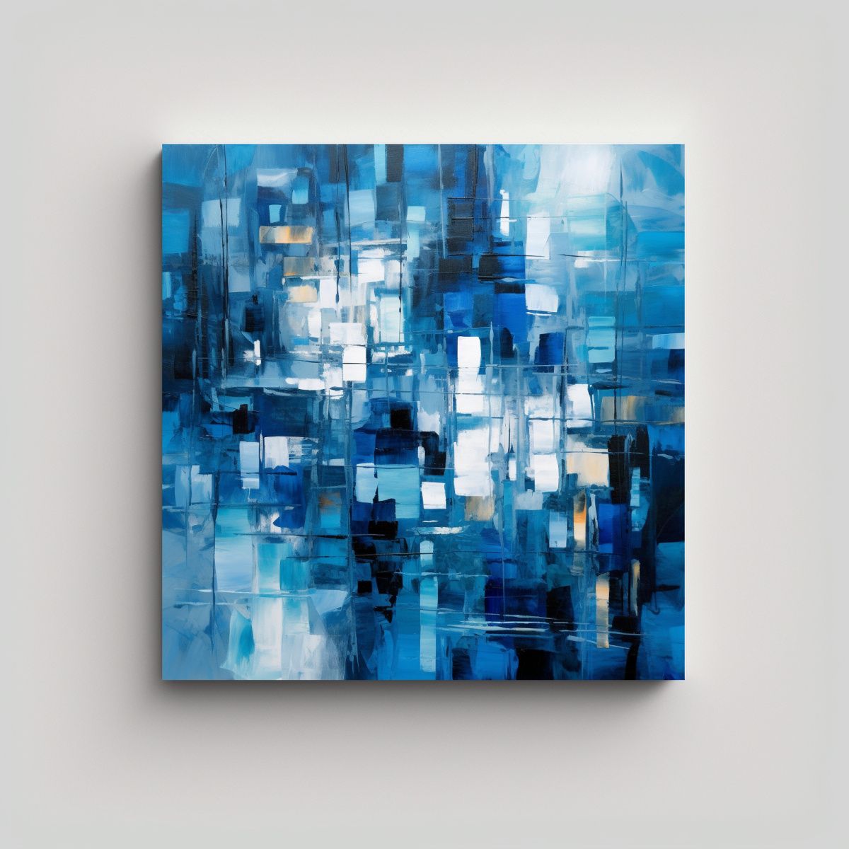 GENERICO - Pinturas Decorativas Abstractas Azul Poder 100x100 Cm