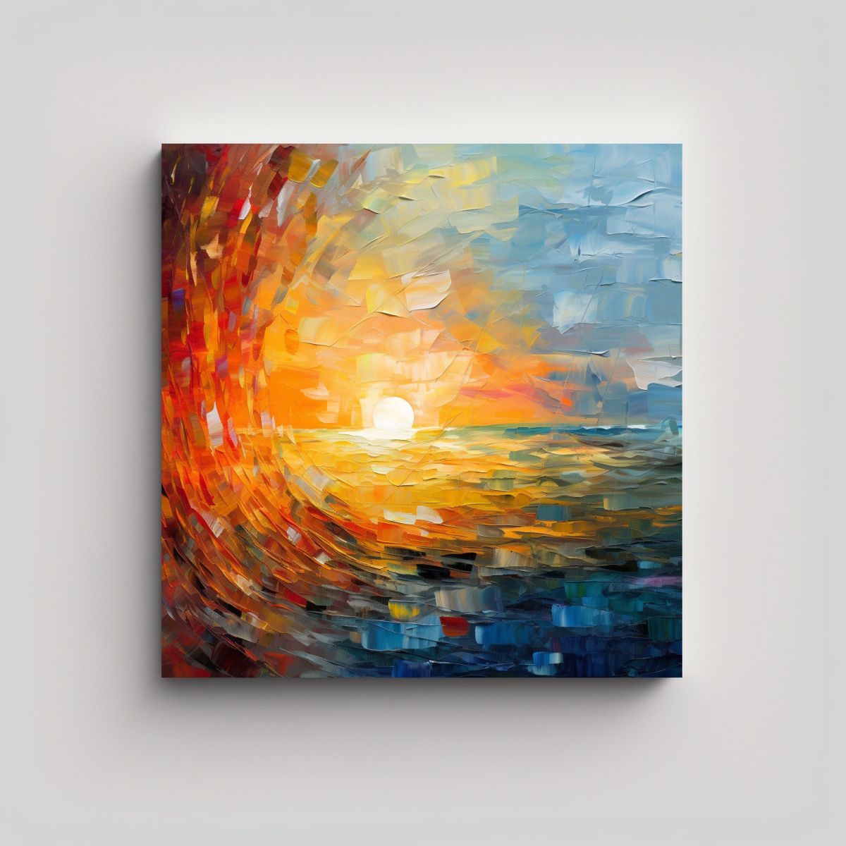 GENERICO - Pinturas Abstractas De Acuarela Al Atardecer 100x100 Cm