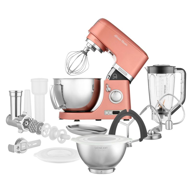 SENCOR - Batidora Rosa Metalizado Sencor Stand Mixer STM 7875RS