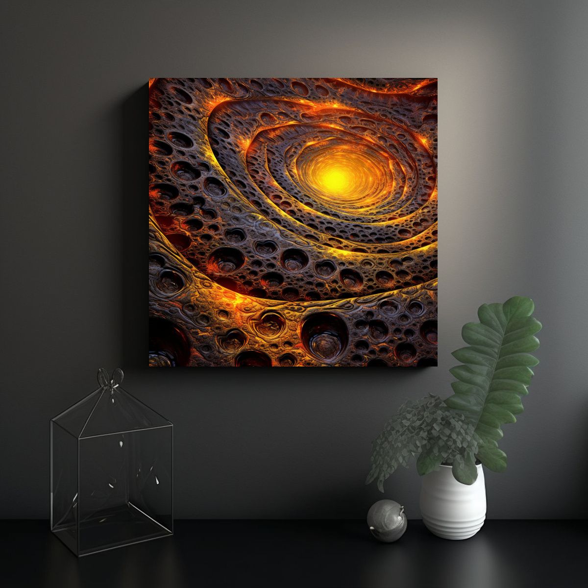 GENERICO - Cuadro Abstracto Dormitorio Arte Digital 100x100 Cm