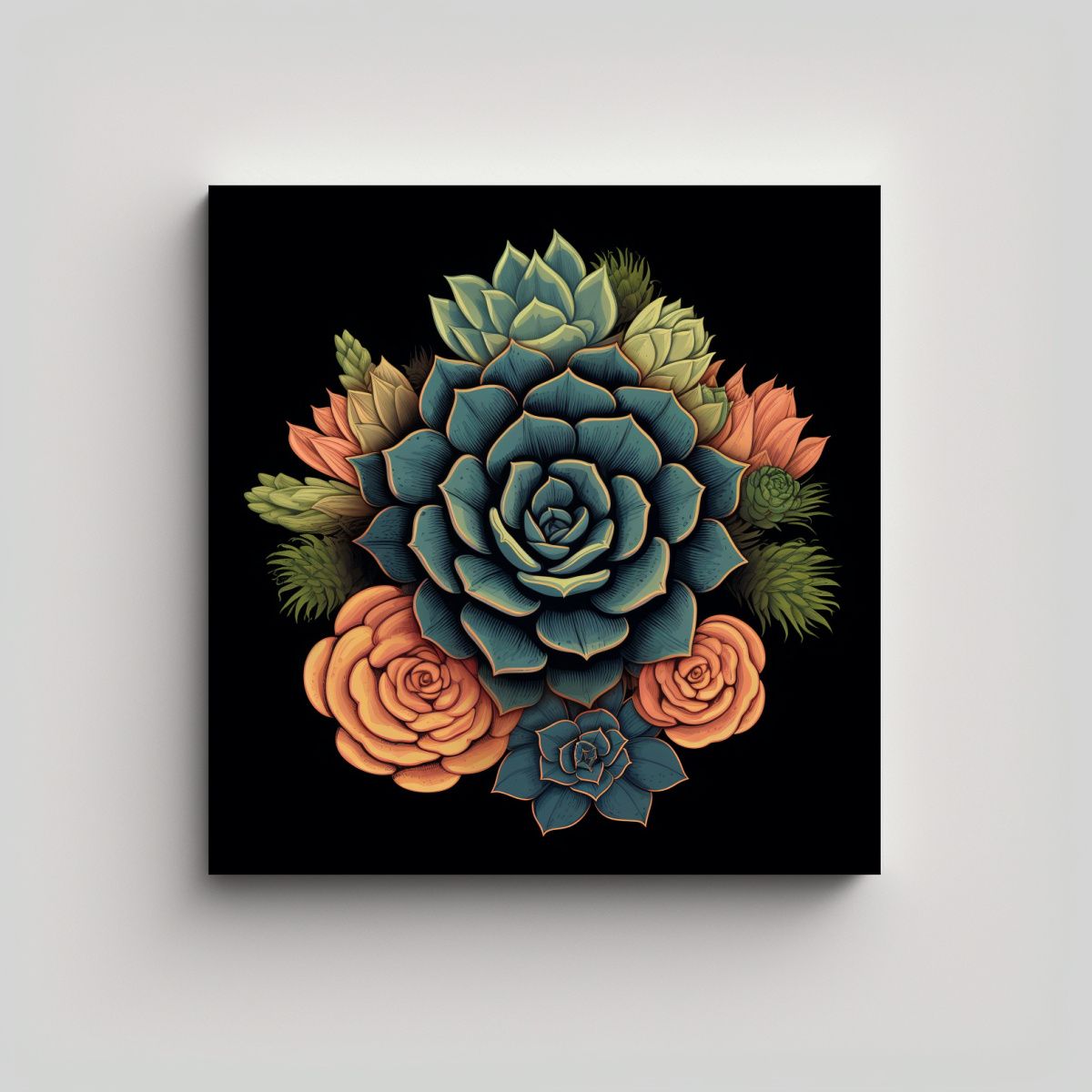 GENERICO - Cuadro Duradero De Suculentas Poster Retro Viaje 100x100 Cm