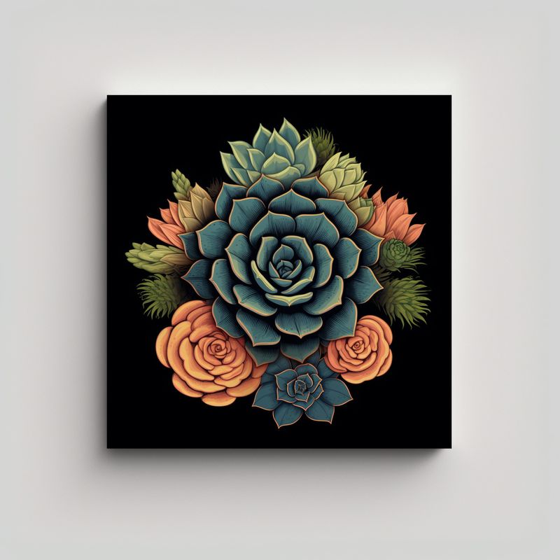 GENERICO - Cuadro Duradero De Suculentas Poster Retro Viaje 100x100 Cm