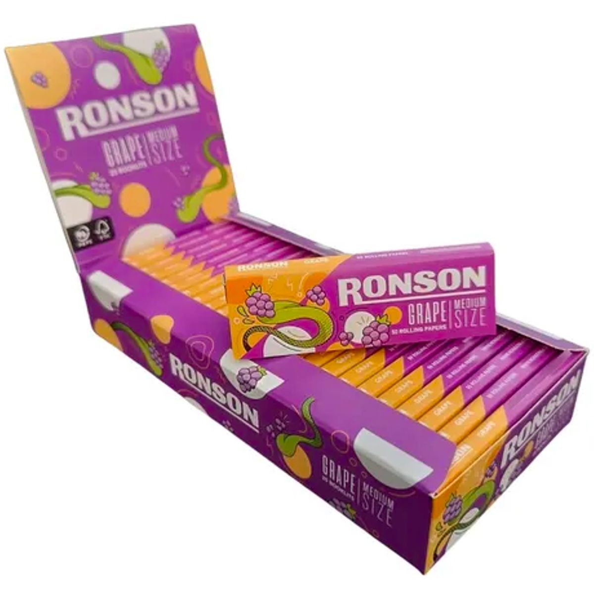 RONSON - 25 Papelillos Ronson Extra Quality Combustion Lenta Uva