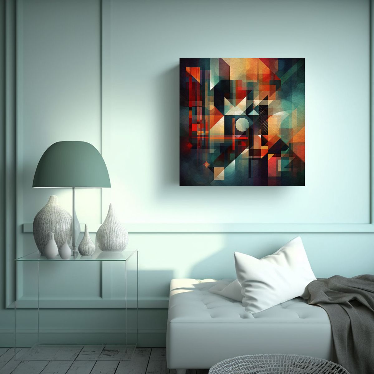 GENERICO - Cuadros De Decoración Abstracta Geométrica Con 100x100 Cm