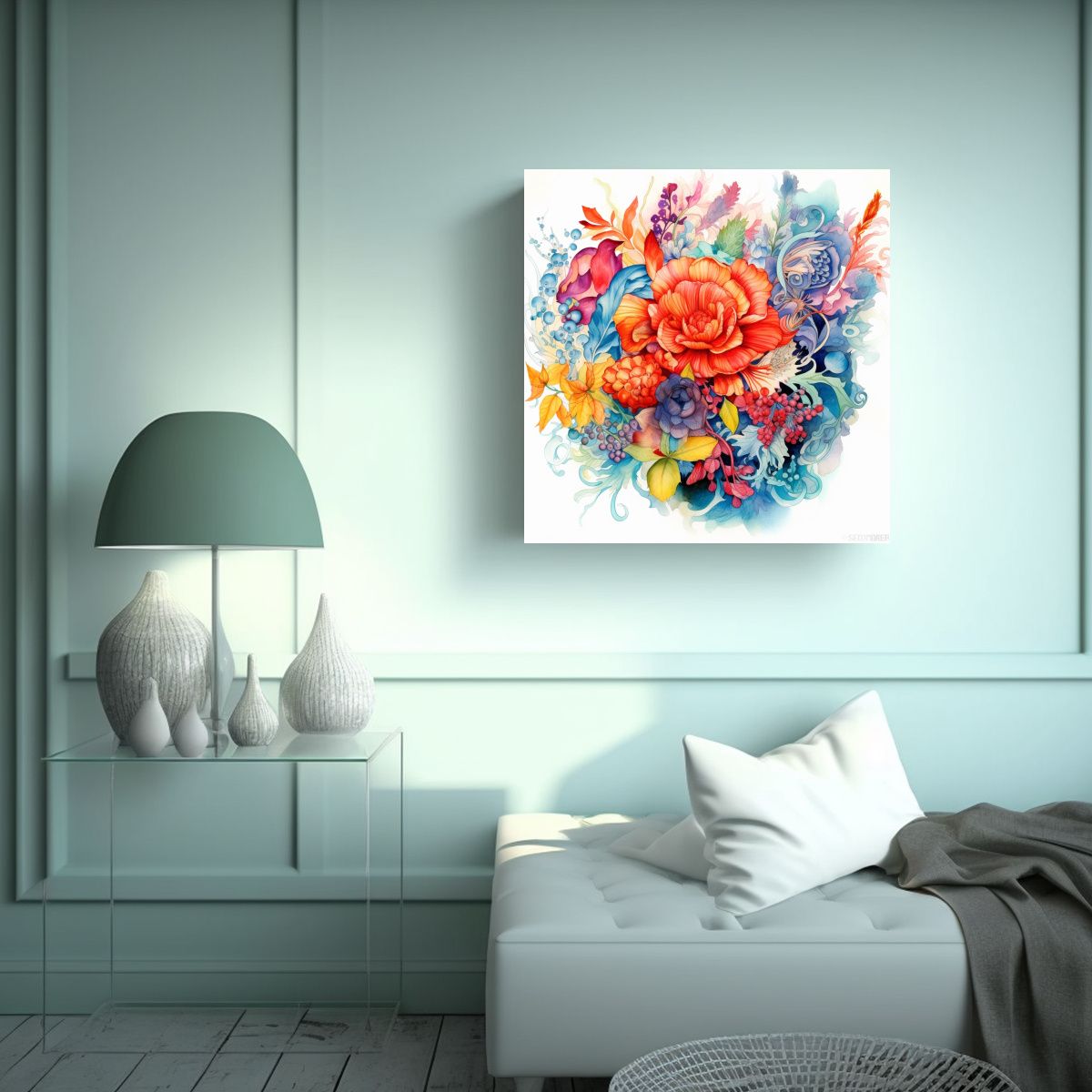 GENERICO - Diseño Sublimado De Jesús En Tela Con Detalles 100x100 Cm