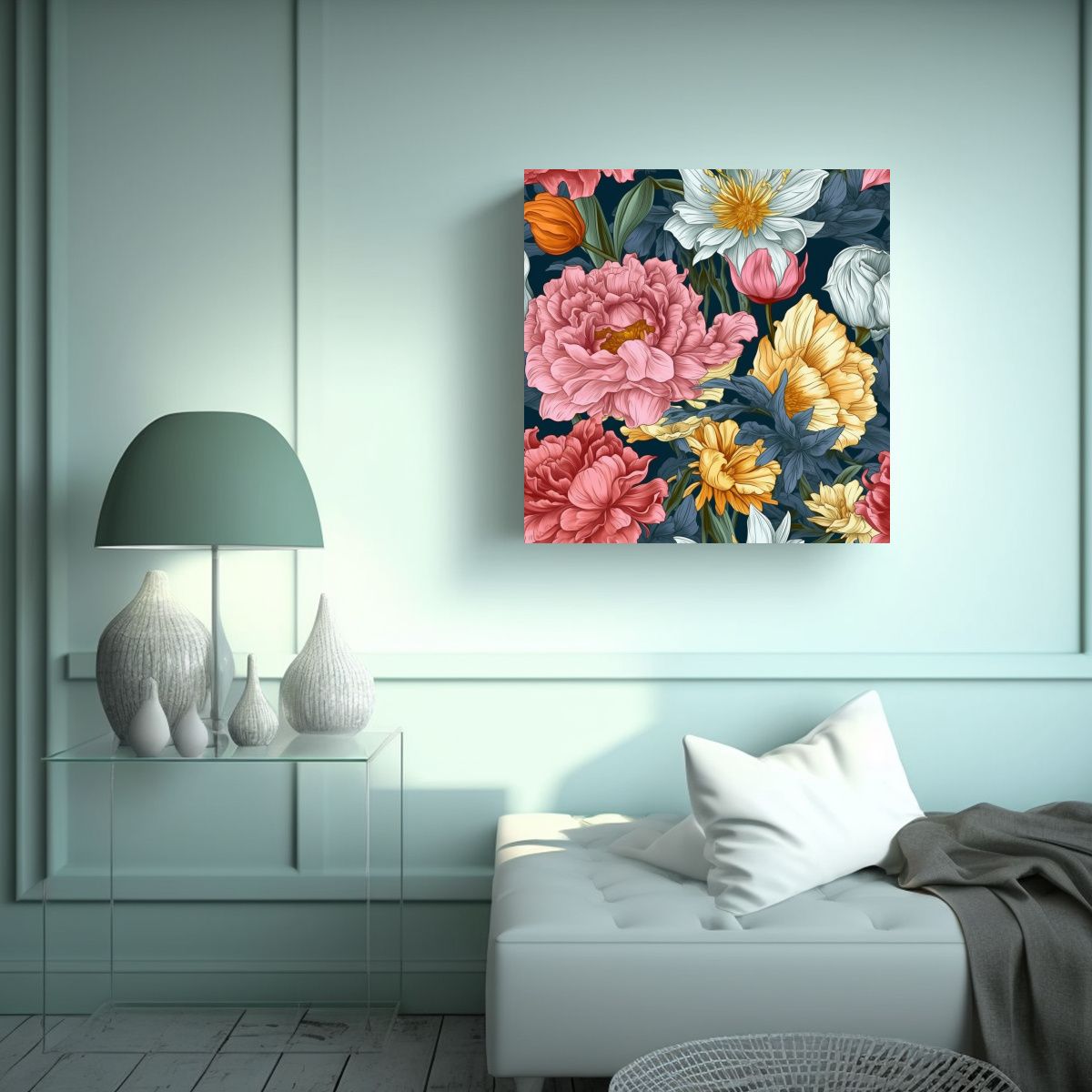 GENERICO - Fantástico Lienzo De Finas Líneas Con Patrón 100x100 Cm