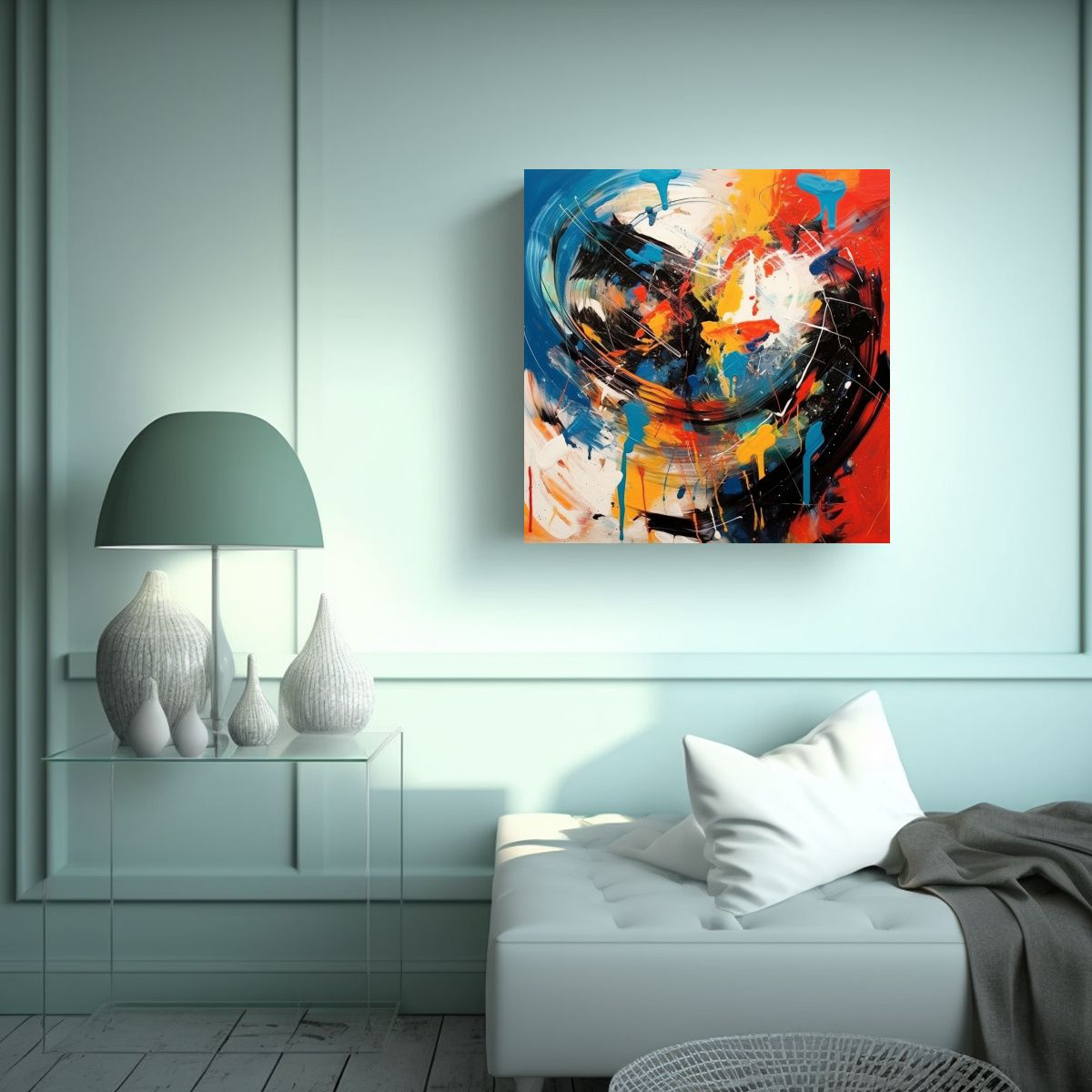 GENERICO - Pinturas Decorativas Estilo Galería Abstractas Y 100x100 Cm