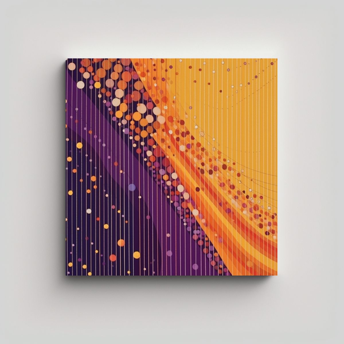 GENERICO - Cuadro Decorativo Con Estampado De Rayas Moradas 100x100 Cm