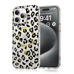 KBOD - Carcasa Print Reforzada Magnetica Leopard Print Para iPhone 16 Pro Max