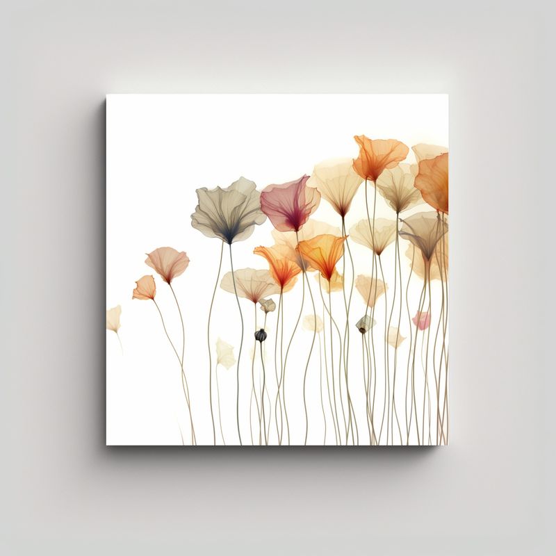 GENERICO - Exuberante Diseño Floral En Canva Para 100x100 Cm