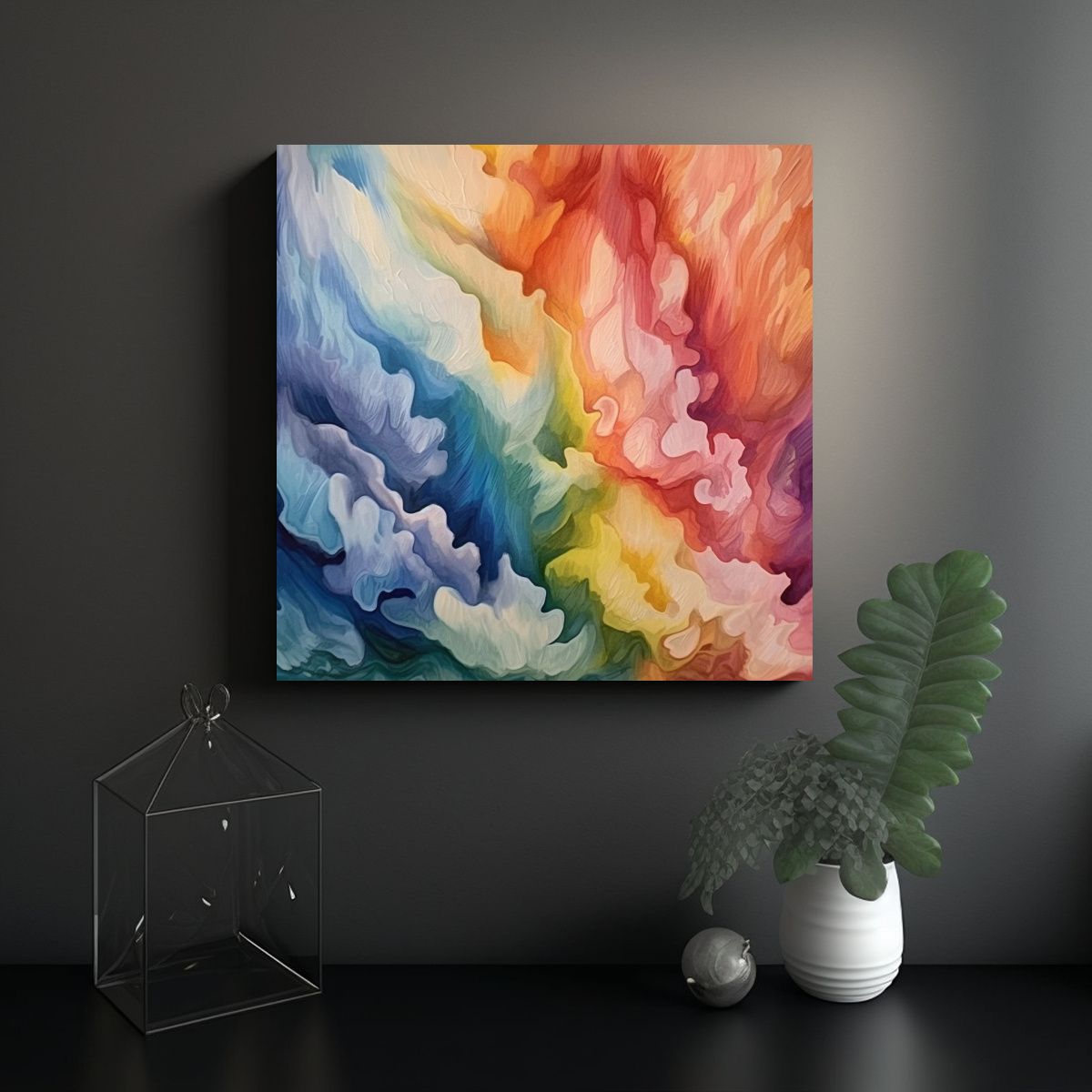 GENERICO - Cuadro En Acuarela Económico Con Múltiples 100x100 Cm