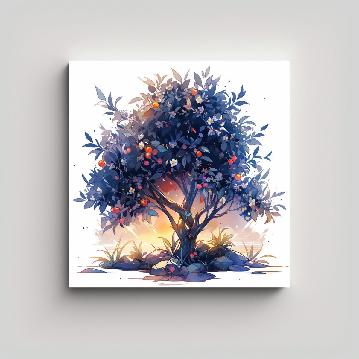 GENERICO - Arte De Pared Enigmático Pintura De Un Olivo En 100x100 Cm