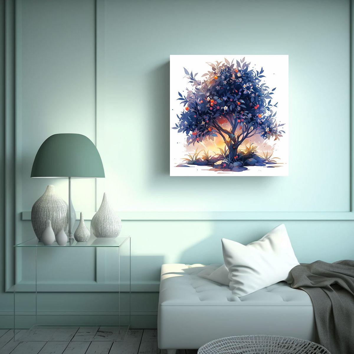 GENERICO - Arte De Pared Enigmático Pintura De Un Olivo En 100x100 Cm