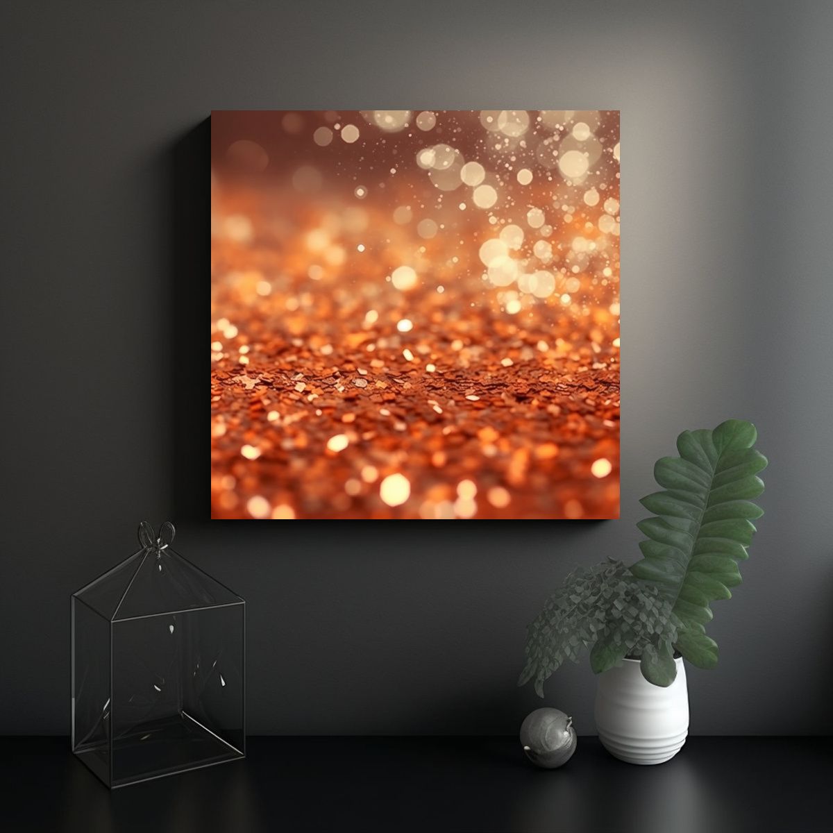 GENERICO - Fondo Borroso De Luces Abstractas Color Cobre Y 100x100 Cm