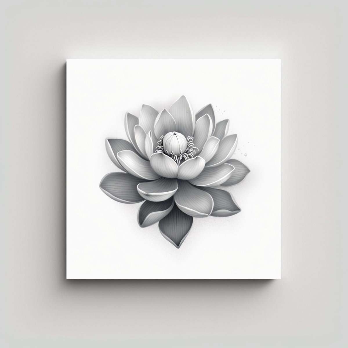 GENERICO - Contraste Creativo Flor De Loto En Lienzo Sobre 100x100 Cm