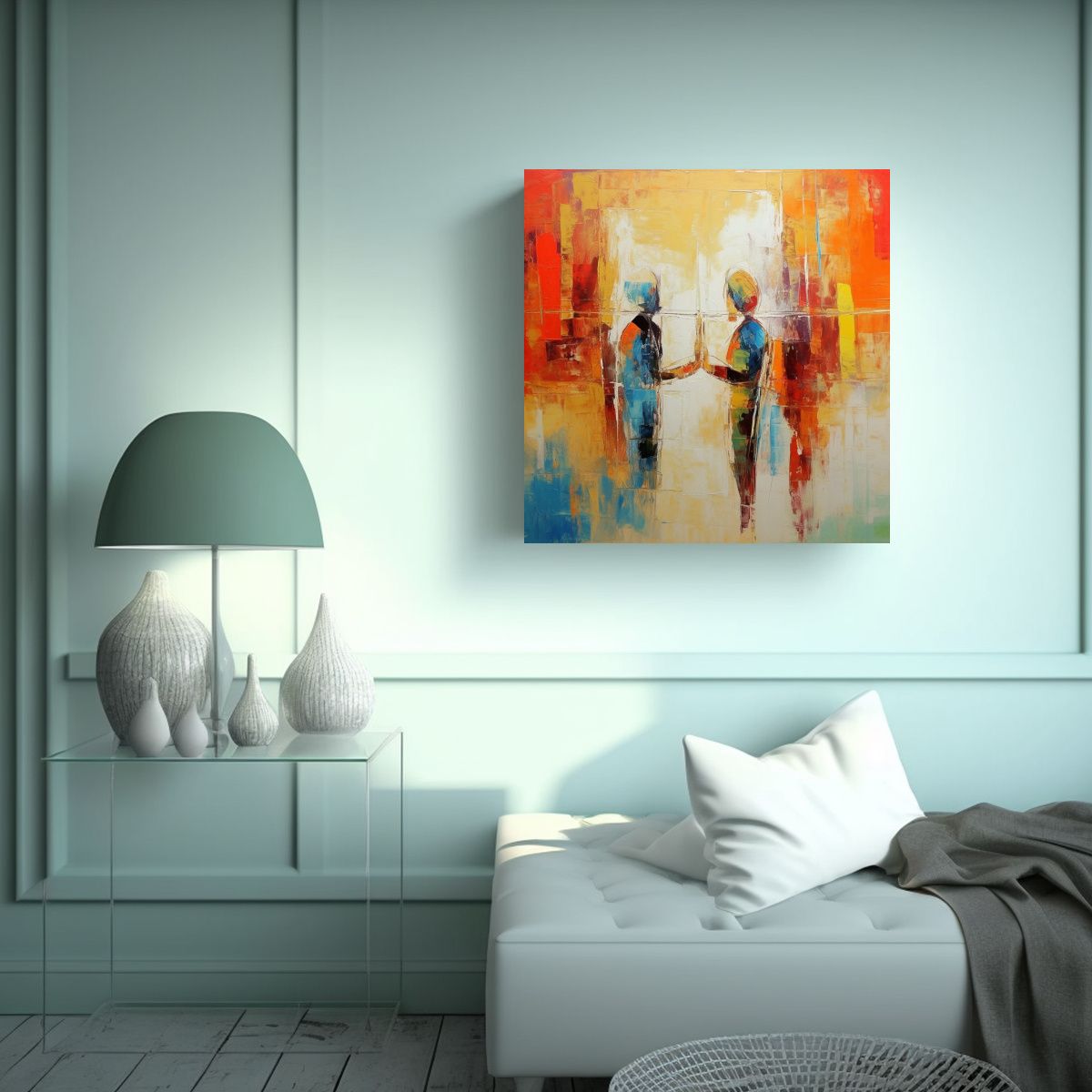 GENERICO - Cuadros Modernos Textura Trabajo Conjunto Pintura 100x100 Cm