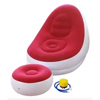 Sofa De Ocio Inflable Con Reposa Pies Silla Puff Colores SKU CN