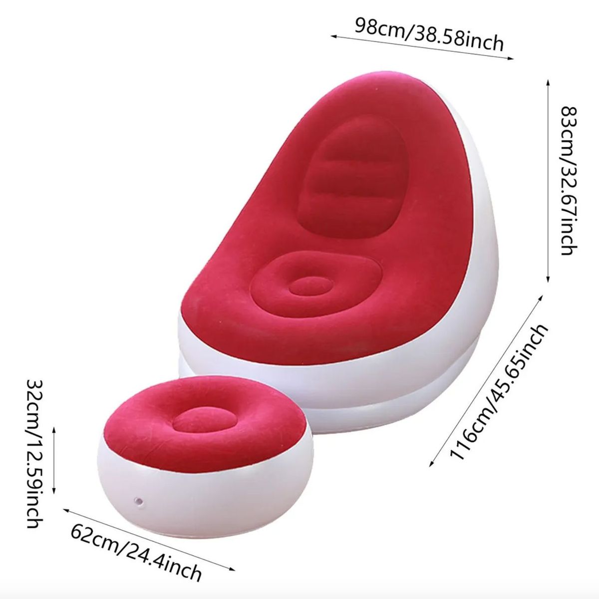 GENERICO - Sofa De Ocio Inflable Con Reposa Pies Silla Puff Colores SKU CN