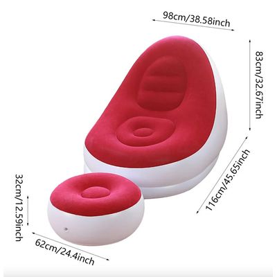 Imagen 2 del producto Sofa De Ocio Inflable Con Reposa Pies Silla Puff Colores SKU CN