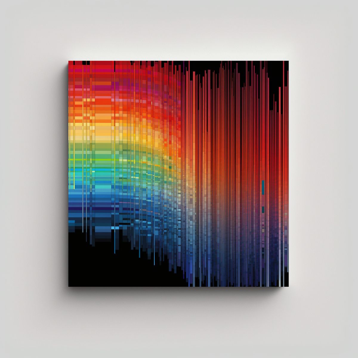 GENERICO - Pintura Ilustrativa Metaverse Textura Arcoíris 100x100 Cm