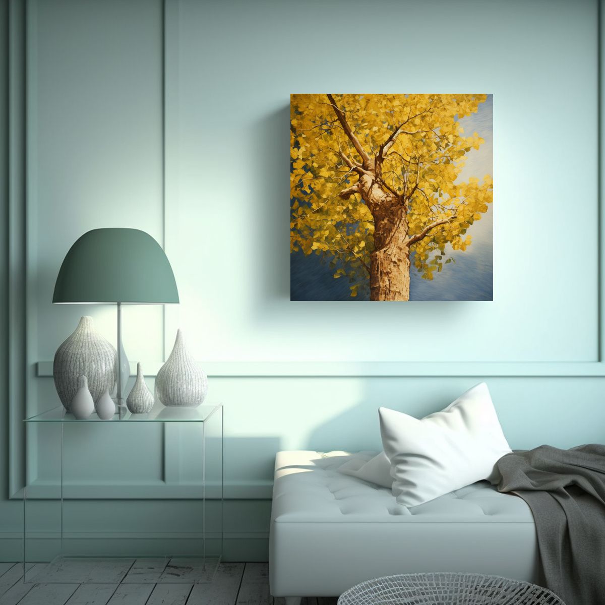 GENERICO - Pintura Abstracta De árbol De Algodonero 100x100 Cm