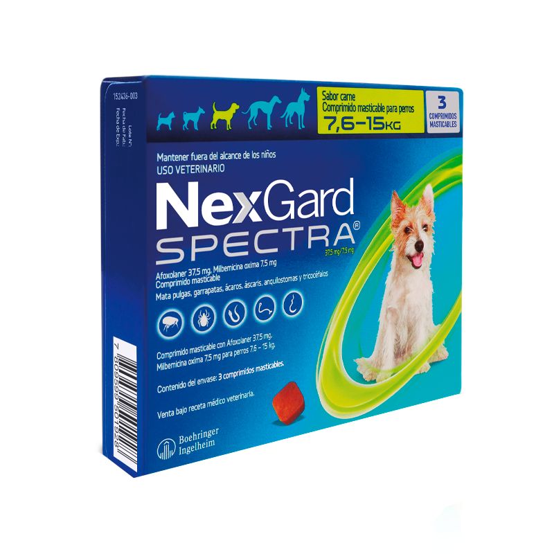 NEXGARD - Nexgard Spectra Perro 7,6 a 15kg 3 Comprimidos