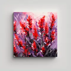 GENERICO - Pintura En Lienzo Creativa De Flores En Colores 100x100 Cm