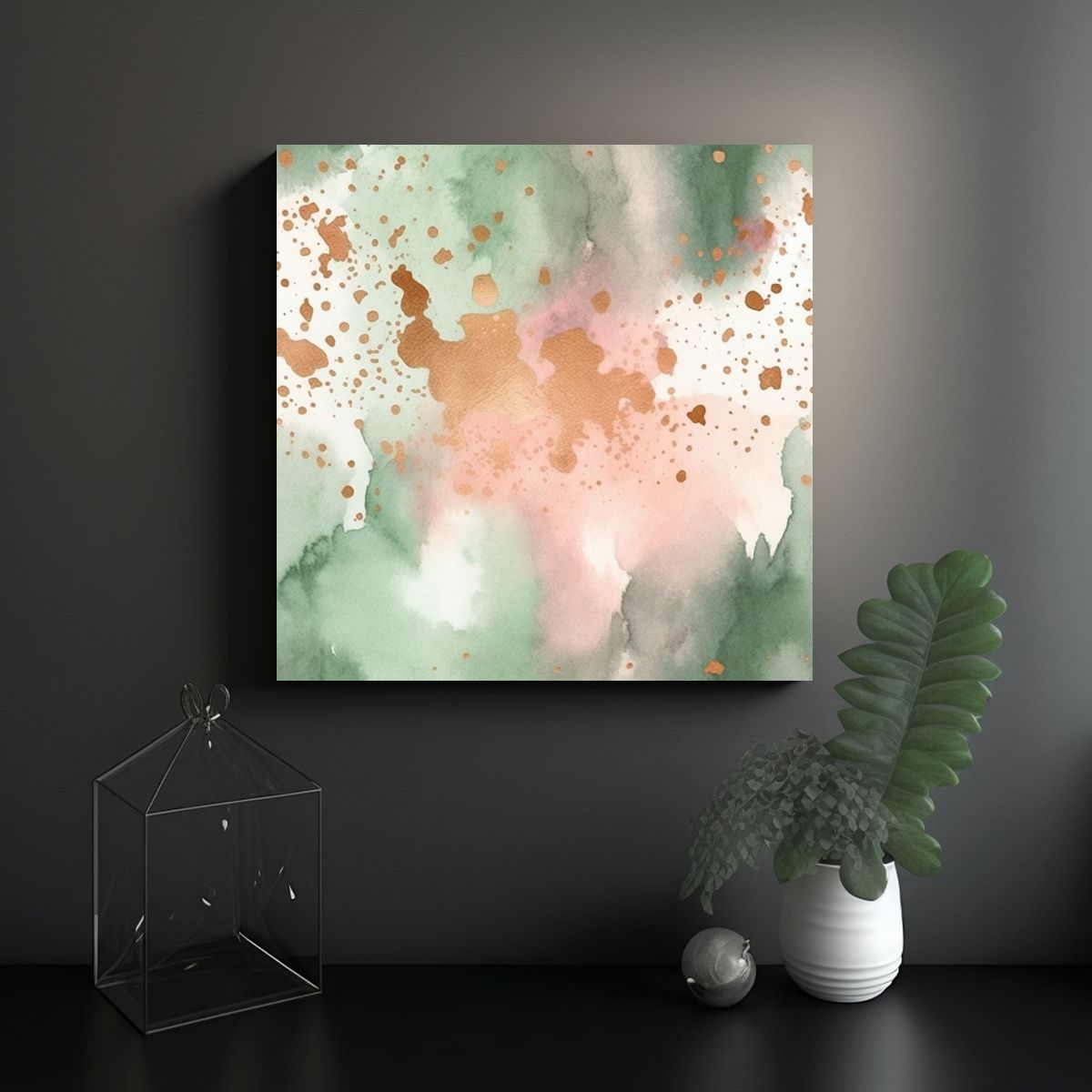 GENERICO - Cuadro Decorativo Patrón Sin Costuras Verde 100x100 Cm
