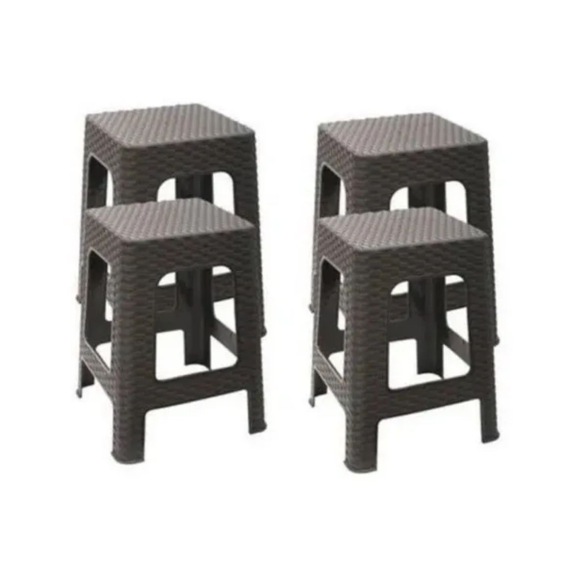 REYPLAST - Piso Banco Ratan Plástico Pack 4