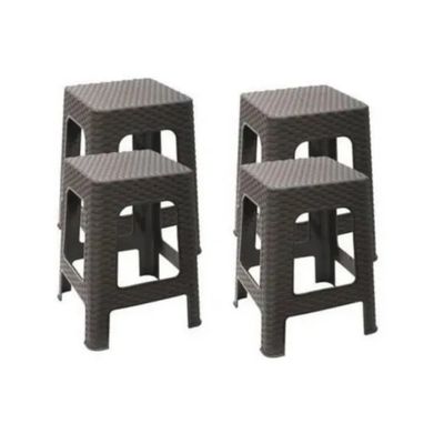 Imagen 2 del producto Piso Banco Ratan Plástico Pack 4