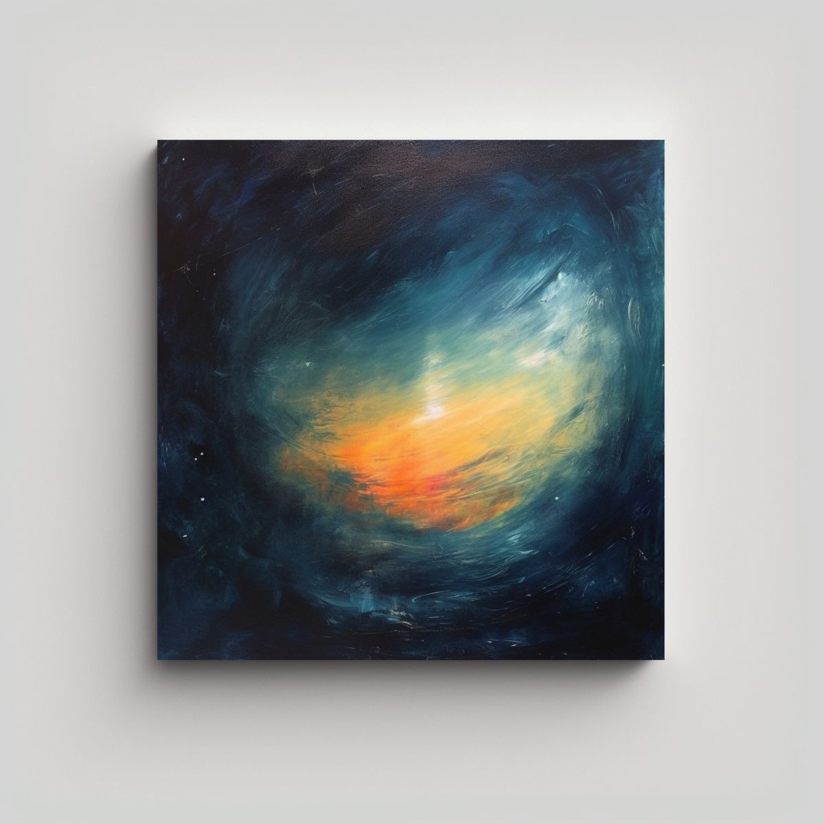 GENERICO - Pintura Abstracta Vida Nocturna Minimalista En 100x100 Cm