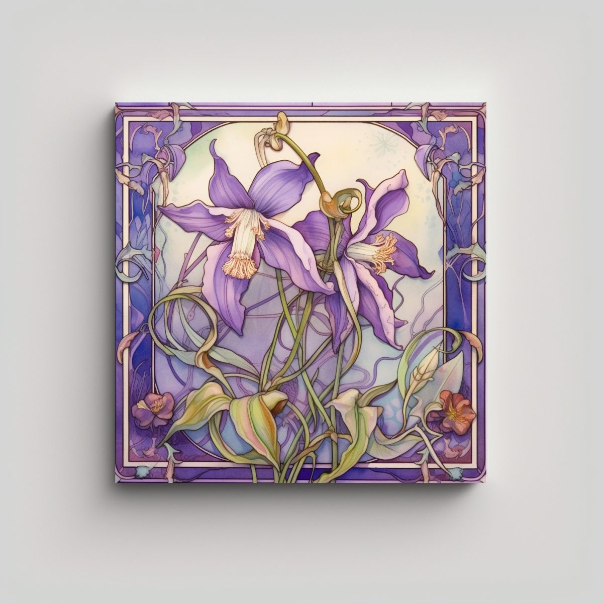 GENERICO - Cuadro Decorativo Composición De Columbina 100x100 Cm